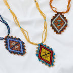 Mayan Pyramid Beaded Pendant Necklace Necklaces - Fashion La Vie Bien Mayan Pyramid Beaded Pendant Necklace