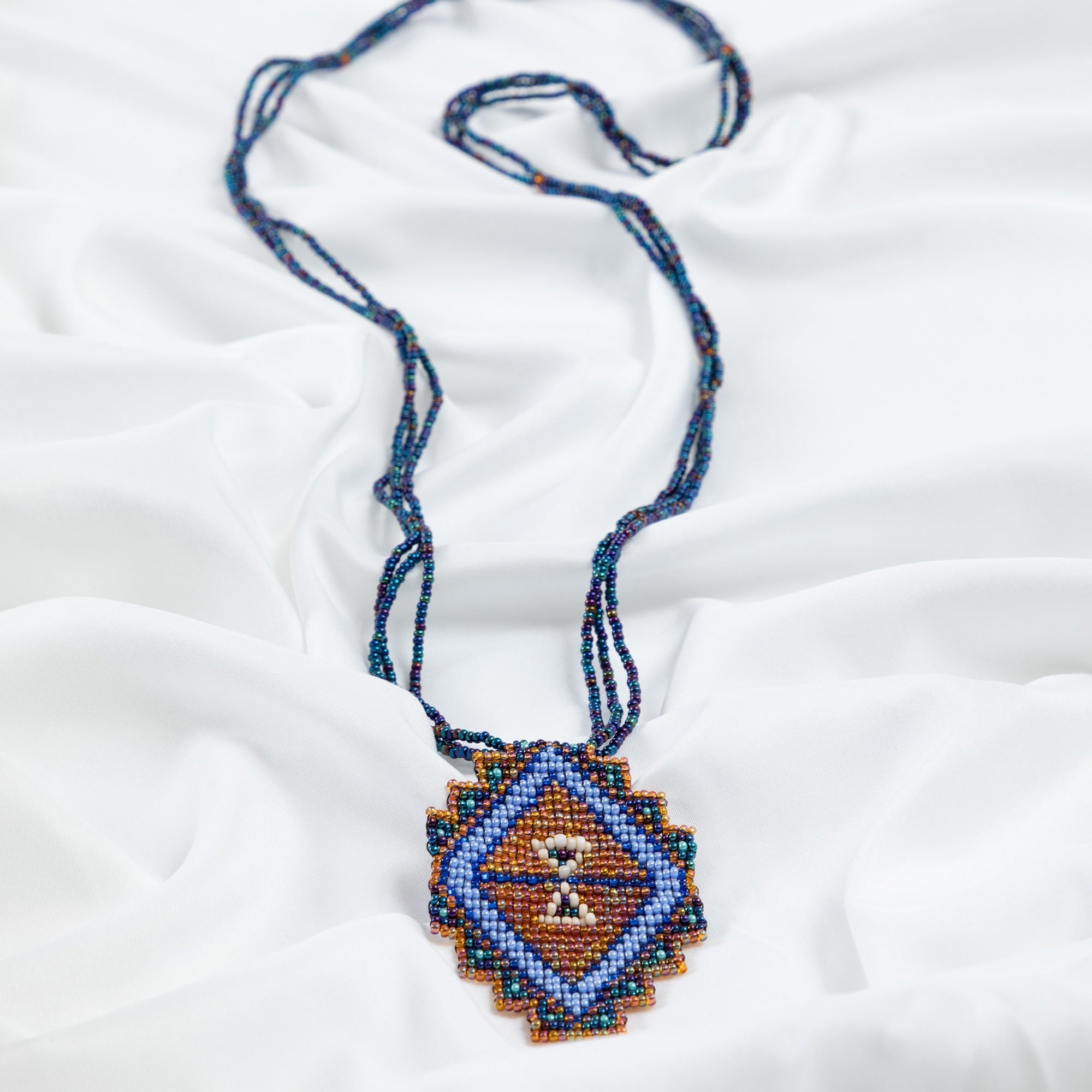 Mayan Pyramid Beaded Pendant Necklace Necklaces - Fashion La Vie Bien Mayan Pyramid Beaded Pendant Necklace