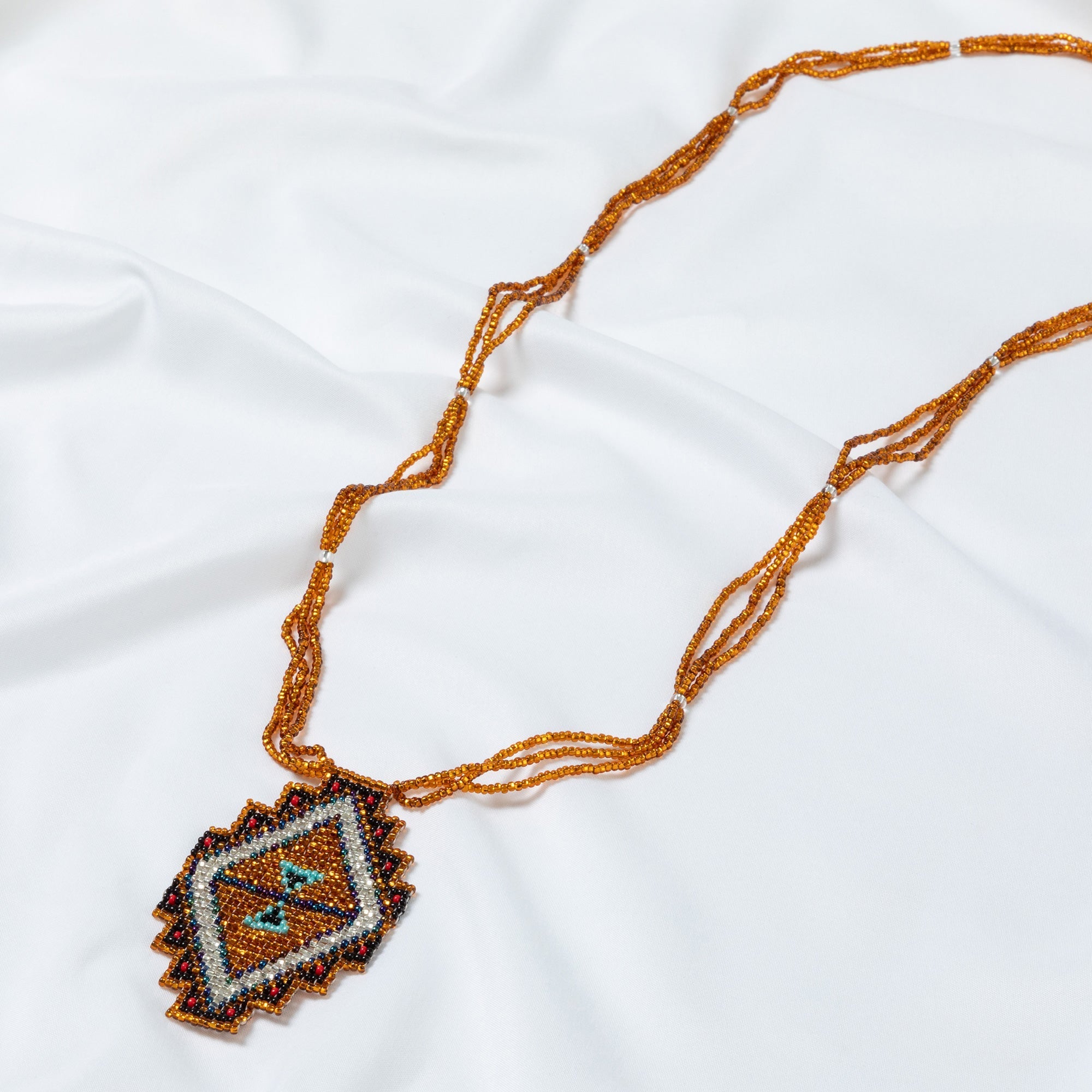 Mayan Pyramid Beaded Pendant Necklace Necklaces - Fashion La Vie Bien Mayan Pyramid Beaded Pendant Necklace