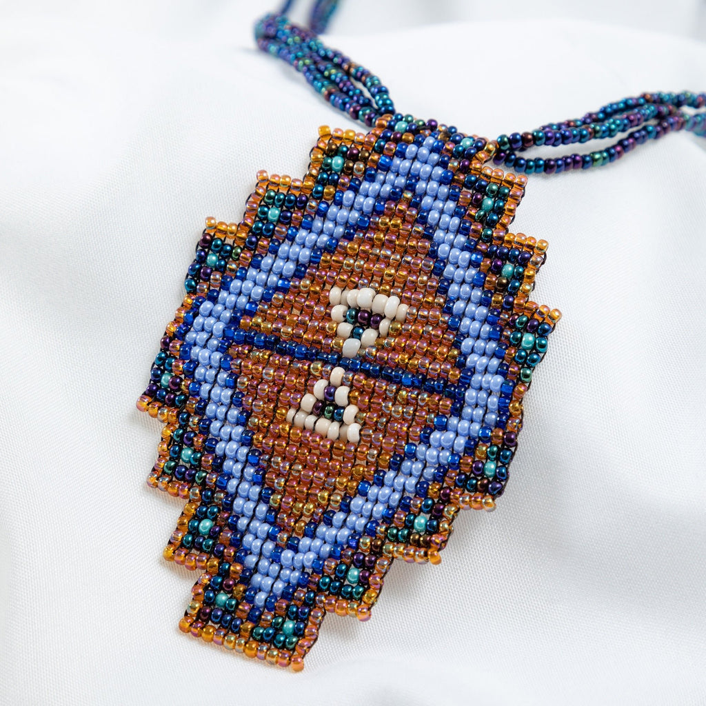 Mayan Pyramid Beaded Pendant Necklace Necklaces - Fashion La Vie Bien Mayan Pyramid Beaded Pendant Necklace