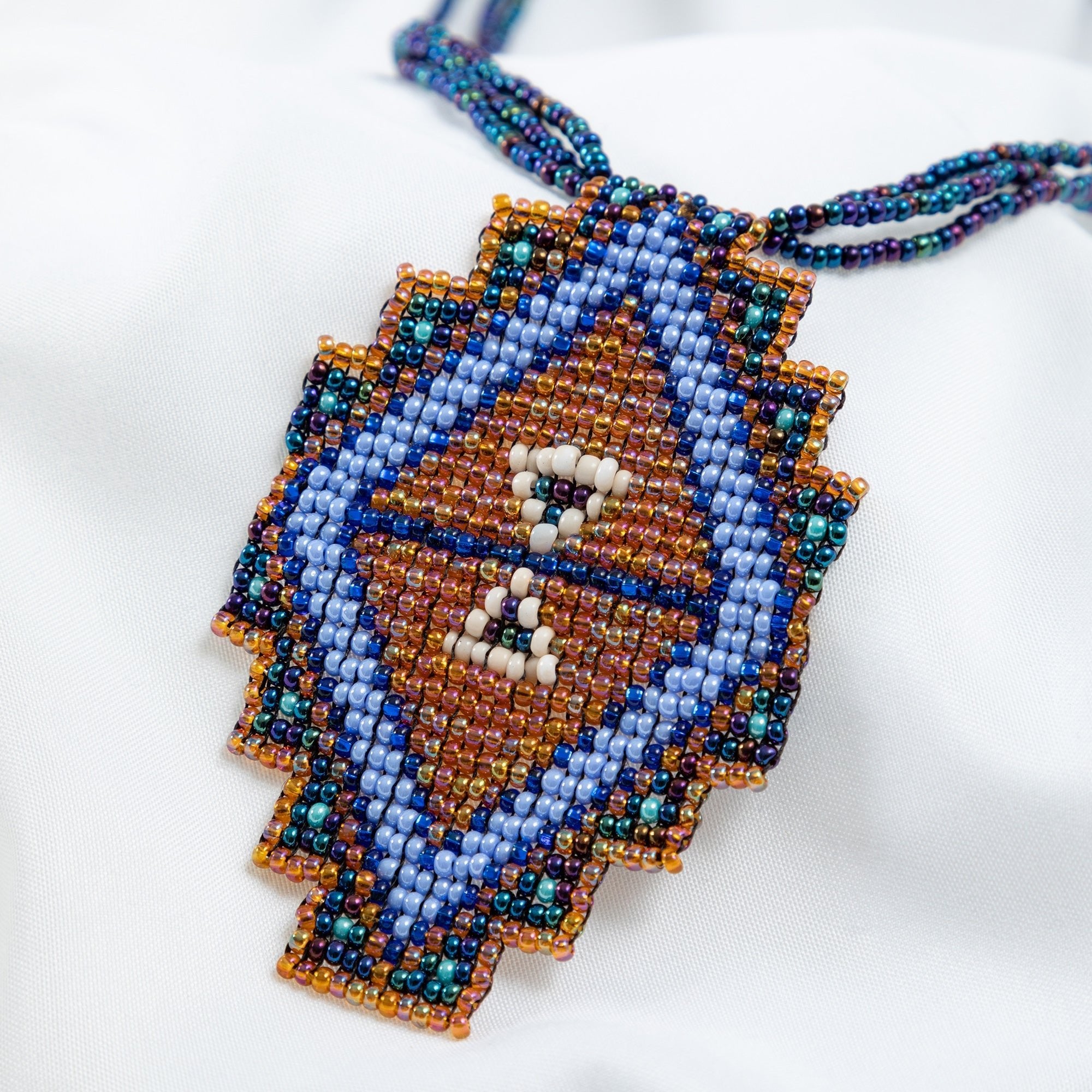 Mayan Pyramid Beaded Pendant Necklace Necklaces - Fashion La Vie Bien Mayan Pyramid Beaded Pendant Necklace