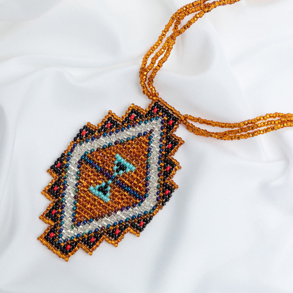 Mayan Pyramid Beaded Pendant Necklace Necklaces - Fashion La Vie Bien Mayan Pyramid Beaded Pendant Necklace