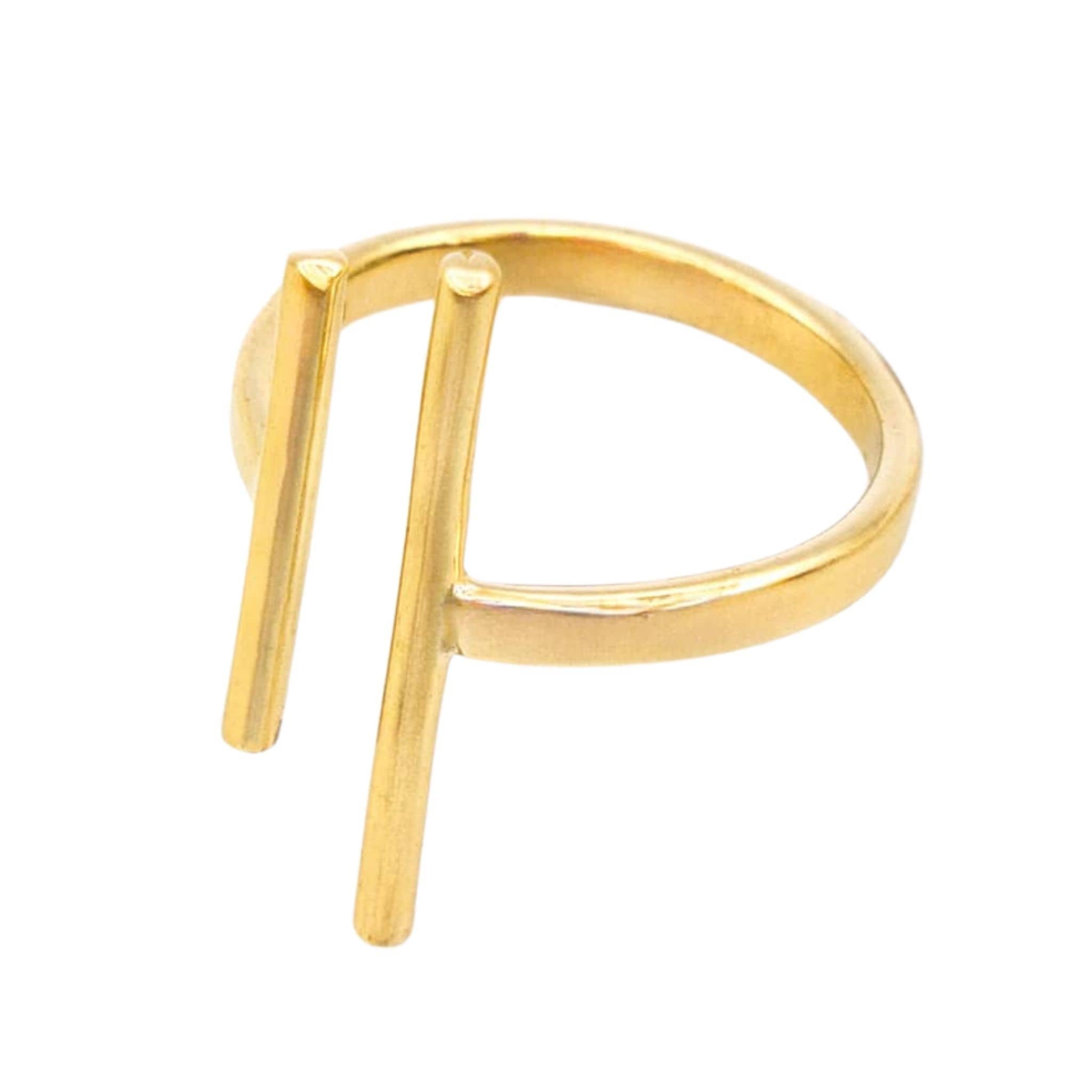 Mazu Minimalist Open Double Parallel Bar Ring Rings La Vie Bien Mazu Minimalist Open Double Parallel Bar Ring