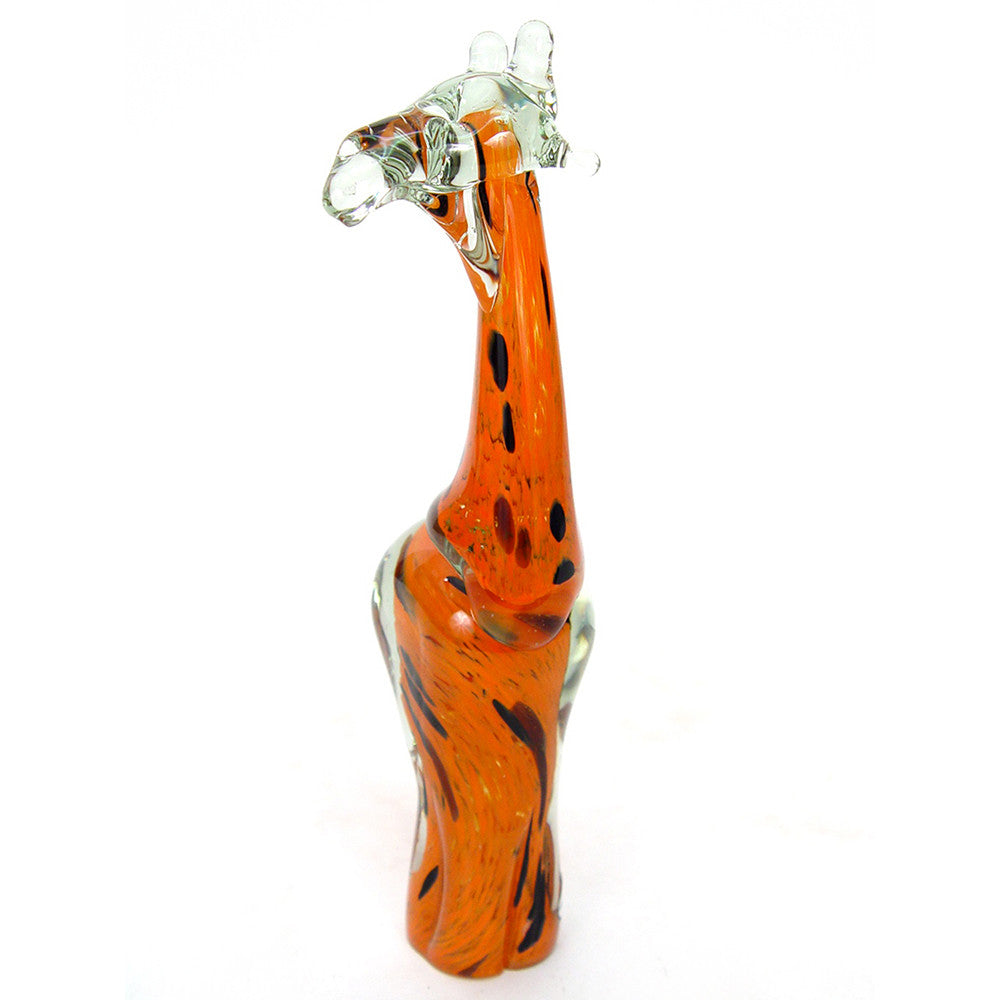 Hand Blown Orange Glass Giraffe