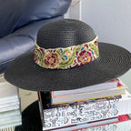 Floral Border Beach Hat by Modern Desi