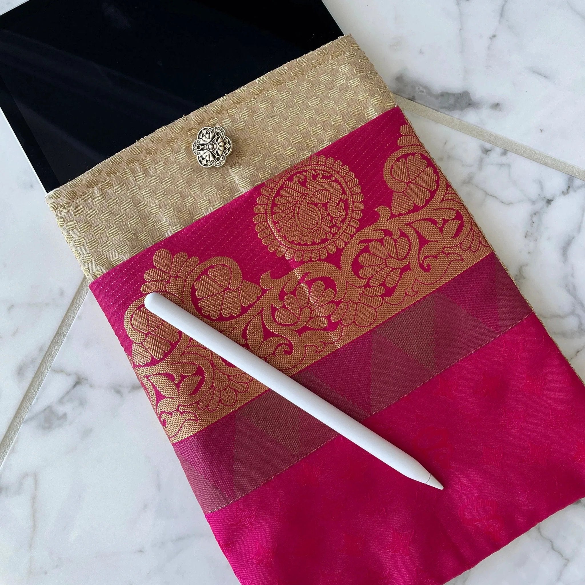 Magenta Device Saree Sleeve by Modern Desi