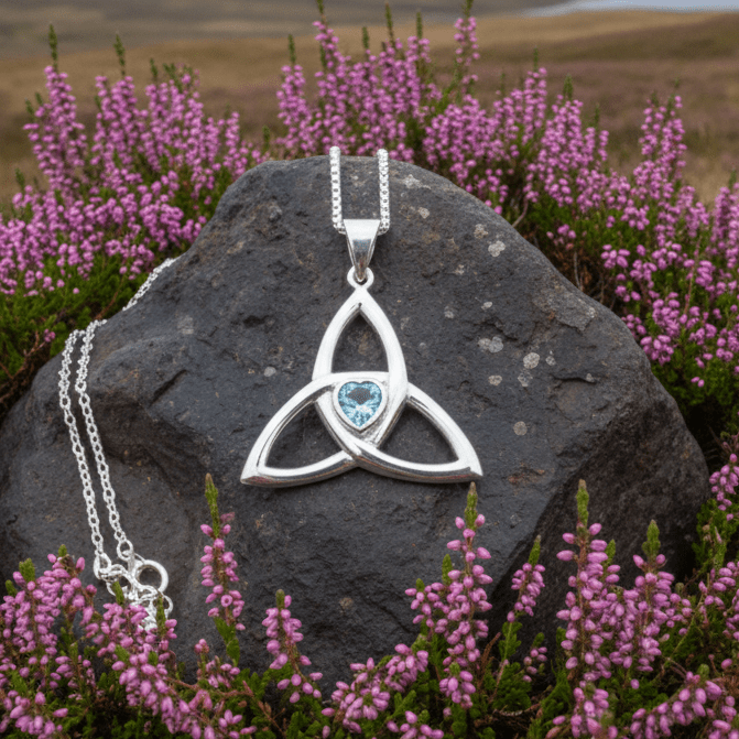 McKenna Celtic Trinity Knot Heart Necklace in Sterling Silver Pendant La Vie Bien McKenna Celtic Trinity Knot Heart Necklace in Sterling Silver