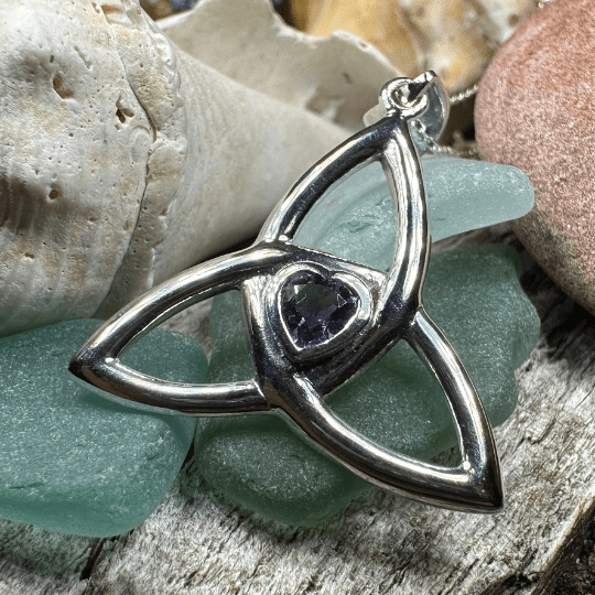 McKenna Celtic Trinity Knot Heart Necklace in Sterling Silver Pendant La Vie Bien McKenna Celtic Trinity Knot Heart Necklace in Sterling Silver