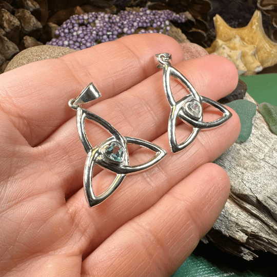 McKenna Celtic Trinity Knot Heart Necklace in Sterling Silver Pendant La Vie Bien McKenna Celtic Trinity Knot Heart Necklace in Sterling Silver