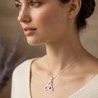 McKenna Celtic Trinity Knot Heart Necklace in Sterling Silver Pendant La Vie Bien McKenna Celtic Trinity Knot Heart Necklace in Sterling Silver