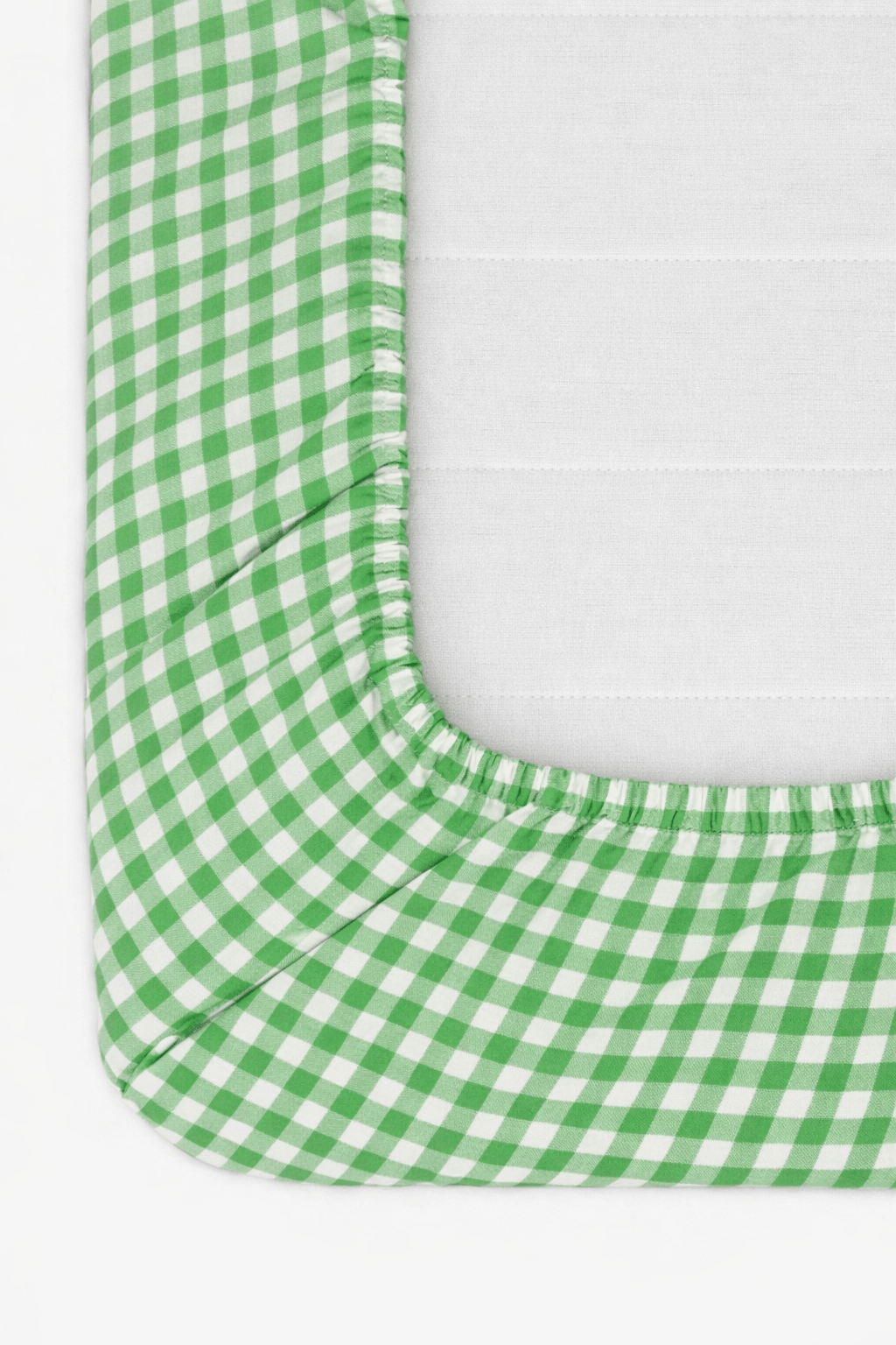 Meadow Green Gingham Crib Sheet La Vie Bien Meadow Green Gingham Crib Sheet
