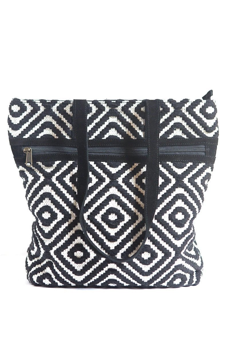 Meander Cotton Purse by Fair Anita