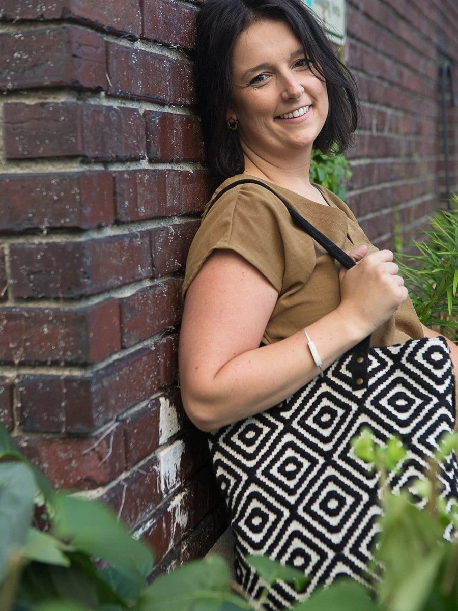 Meander Cotton Purse by Fair Anita