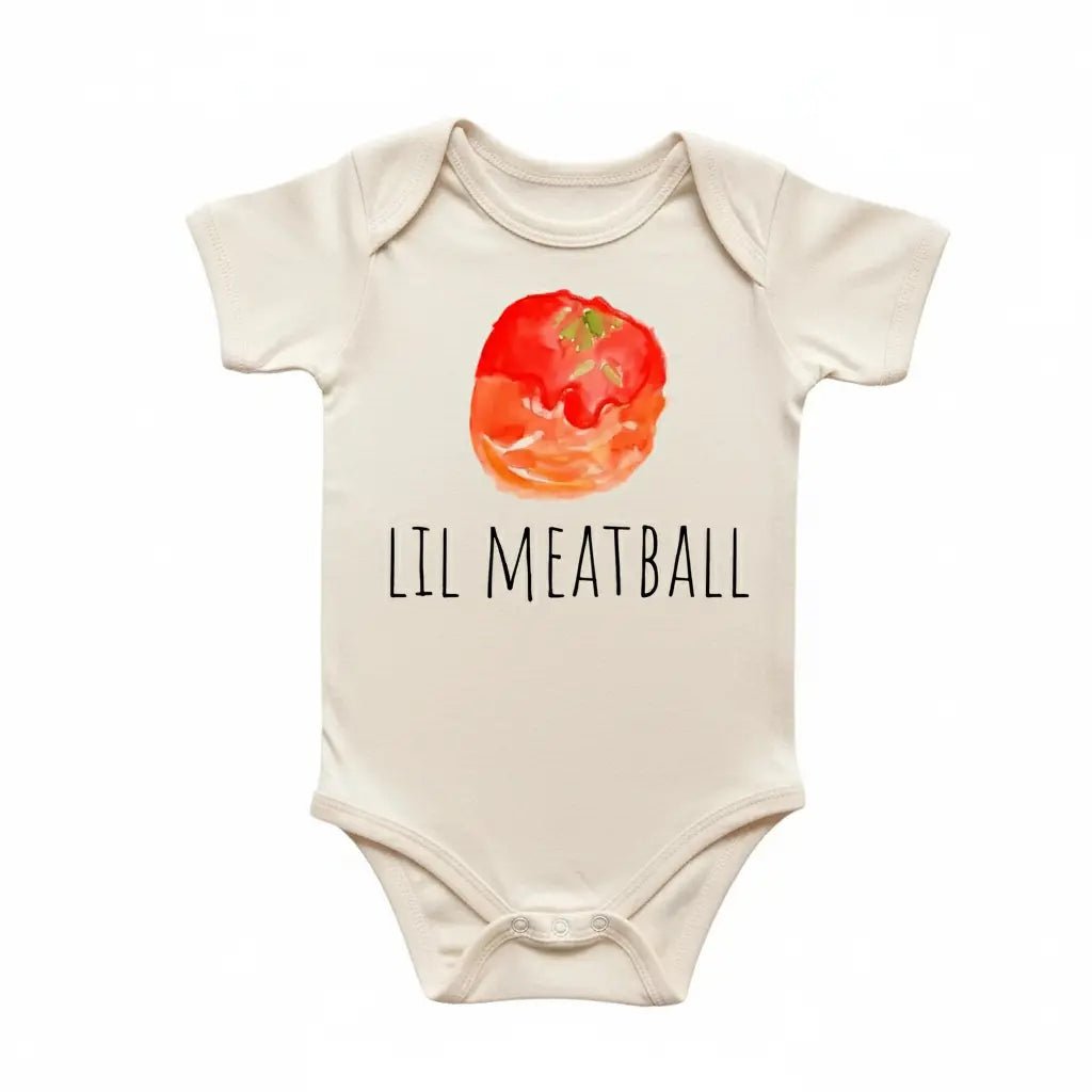 Meatball Italian Newborn Baby Onesie® Bodysuit GS1 Baby Onesie La Vie Bien Meatball Italian Newborn Baby Onesie® Bodysuit GS1