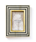 Rajiva 4x6 Black & Cream Picture Frame - Fair Trade Carved Bone