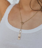 Ruchi Lotus Charm Dainty Drop Lariat Necklace