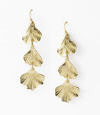 Sayuri Ginkgo Leaf Triple Drop Statement Earring