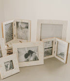 Artemis 4x6 Double Picture Frame - Handcrafted Bone