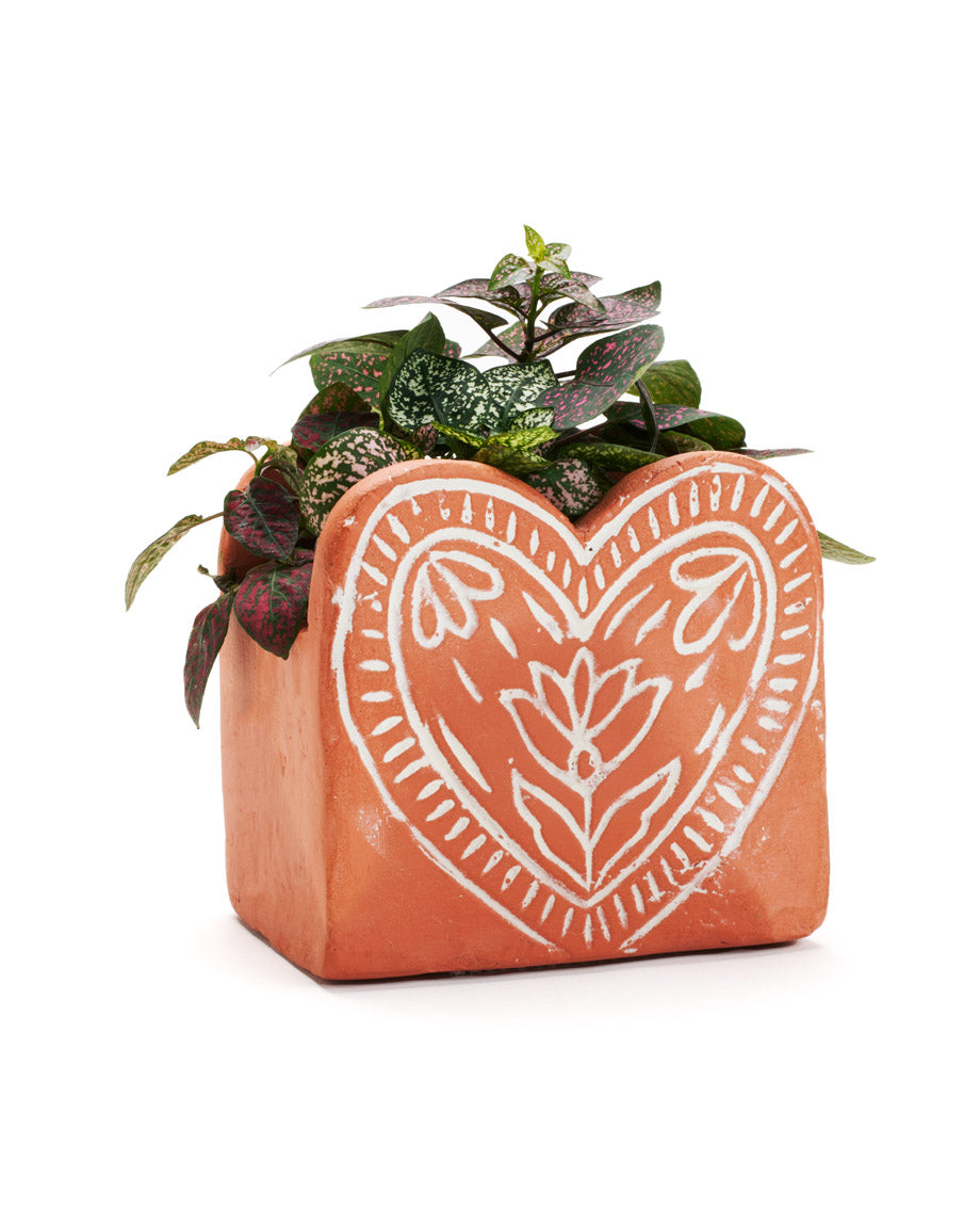 Vasanta Heart Planter - Terracotta