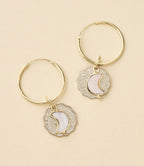 Sikka Coin Dangle Hoop Earrings