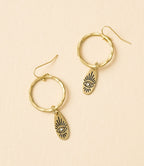 Ruchi Evil Eye Charm Hoop Earrings