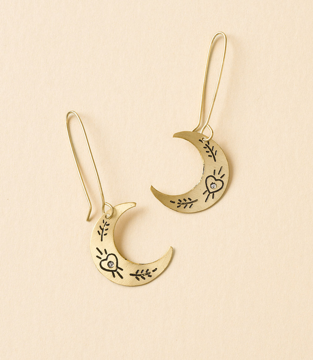 Ruchi Crescent Moon Dangle Earrings