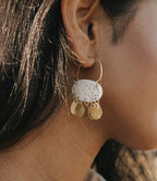 Charu Filigree Bone and Brass Dangle Earrings