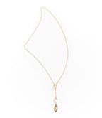 Ruchi Crescent Moon Charm Dainty Drop Lariat Necklace