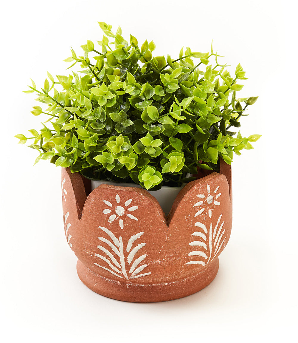 Vasanta Petals Planter - Terracotta