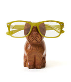 Dog Eyeglass Holder Stand - Hand Carved Wood
