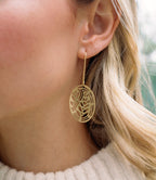 Adhya Cutout Oval Drop Hook Earrings