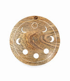 Indukala Moon Phase Round Pivot Box - Handcrafted Mango Wood