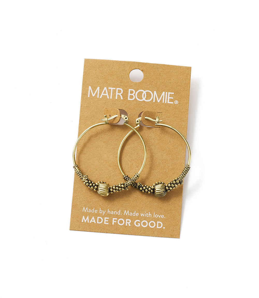 Rani Gold Hoop Earrings - Gold Tone