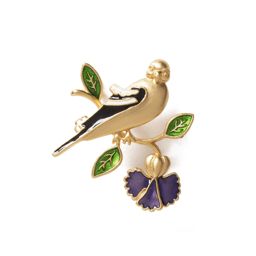 Medieval Bird and Blossom Brooch JEWELRY La Vie Bien Medieval Bird and Blossom Brooch