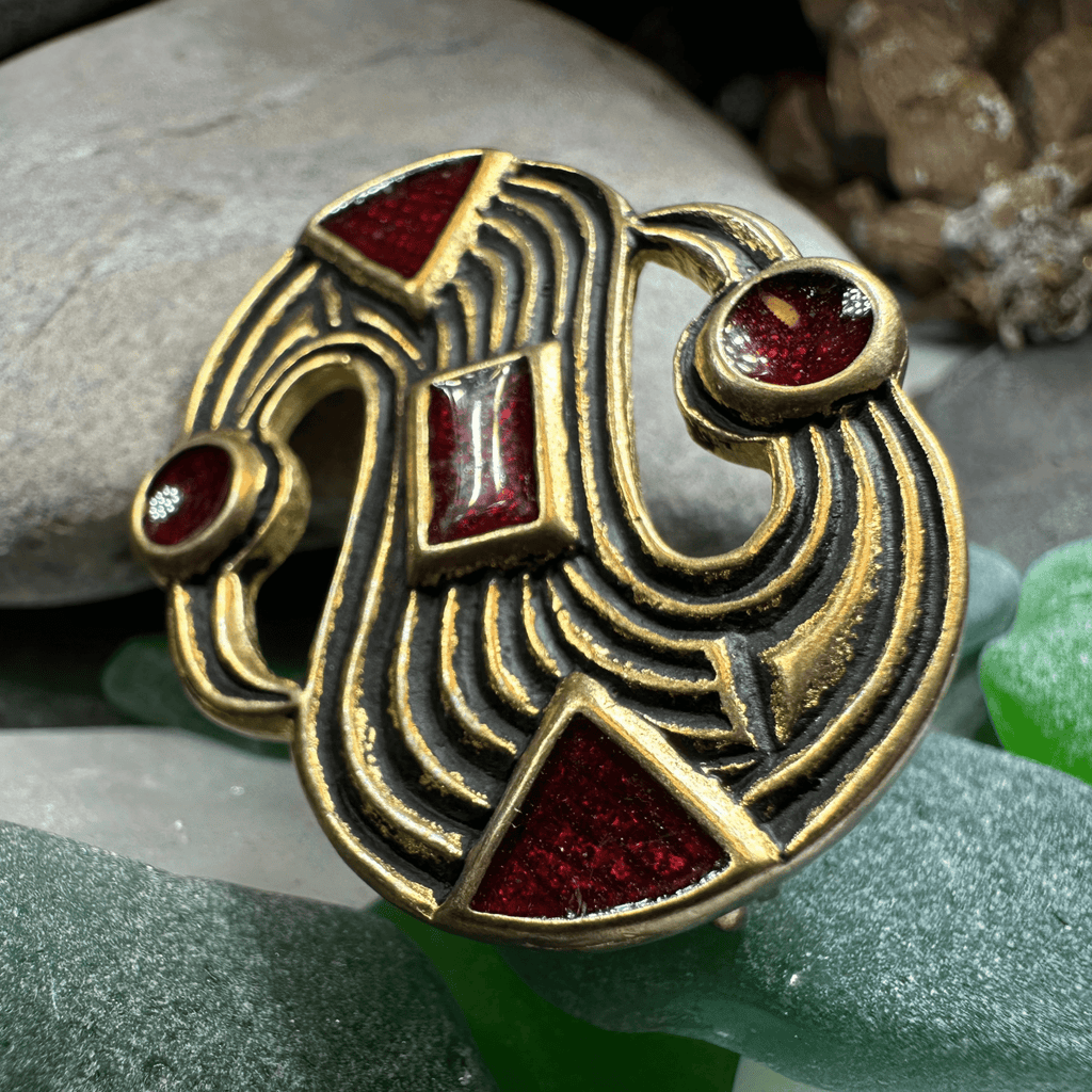Medieval Merovingian S-Brooch - Bronze Historical Reproduction Pin Brooch La Vie Bien Medieval Merovingian S-Brooch - Bronze Historical Reproduction Pin
