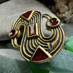 Medieval Merovingian S-Brooch - Bronze Historical Reproduction Pin Brooch La Vie Bien Medieval Merovingian S-Brooch - Bronze Historical Reproduction Pin