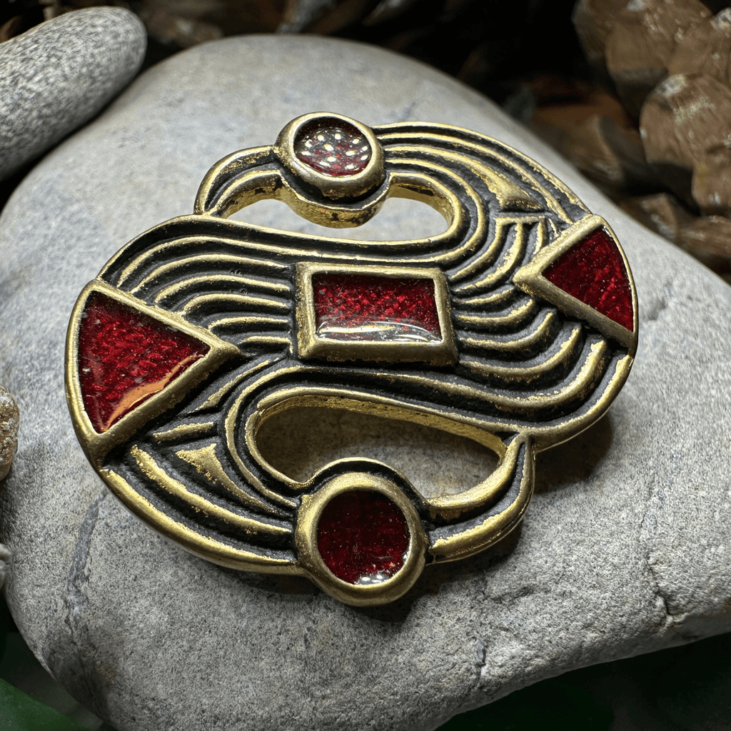 Medieval Merovingian S-Brooch - Bronze Historical Reproduction Pin Brooch La Vie Bien Medieval Merovingian S-Brooch - Bronze Historical Reproduction Pin