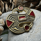 Medieval Merovingian S-Brooch - Bronze Historical Reproduction Pin Brooch La Vie Bien Medieval Merovingian S-Brooch - Bronze Historical Reproduction Pin