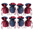 Medium Reusable Fabric Gift Bag | Blue & Red Confetti by Shiki Wrap