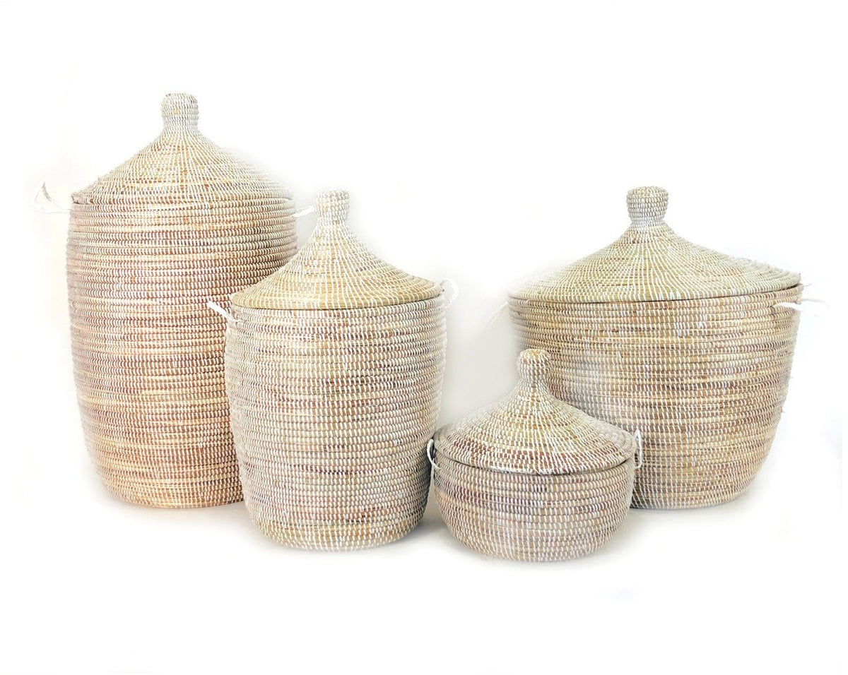 Medium White Basket La Vie Bien Medium White Basket