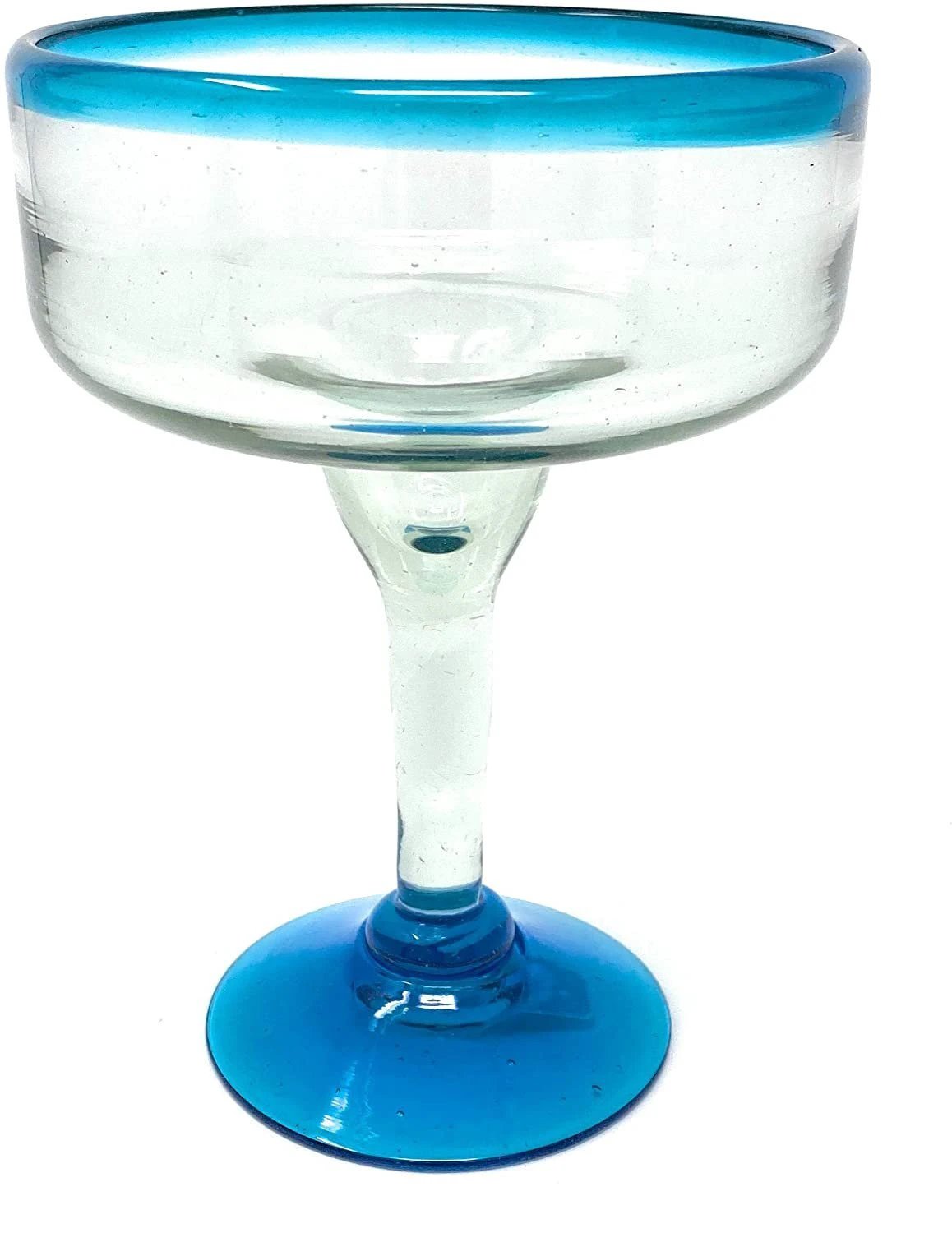 Aqua Rim Margarita Glasses - Set of 4 (16 oz each) by Dos Sueños