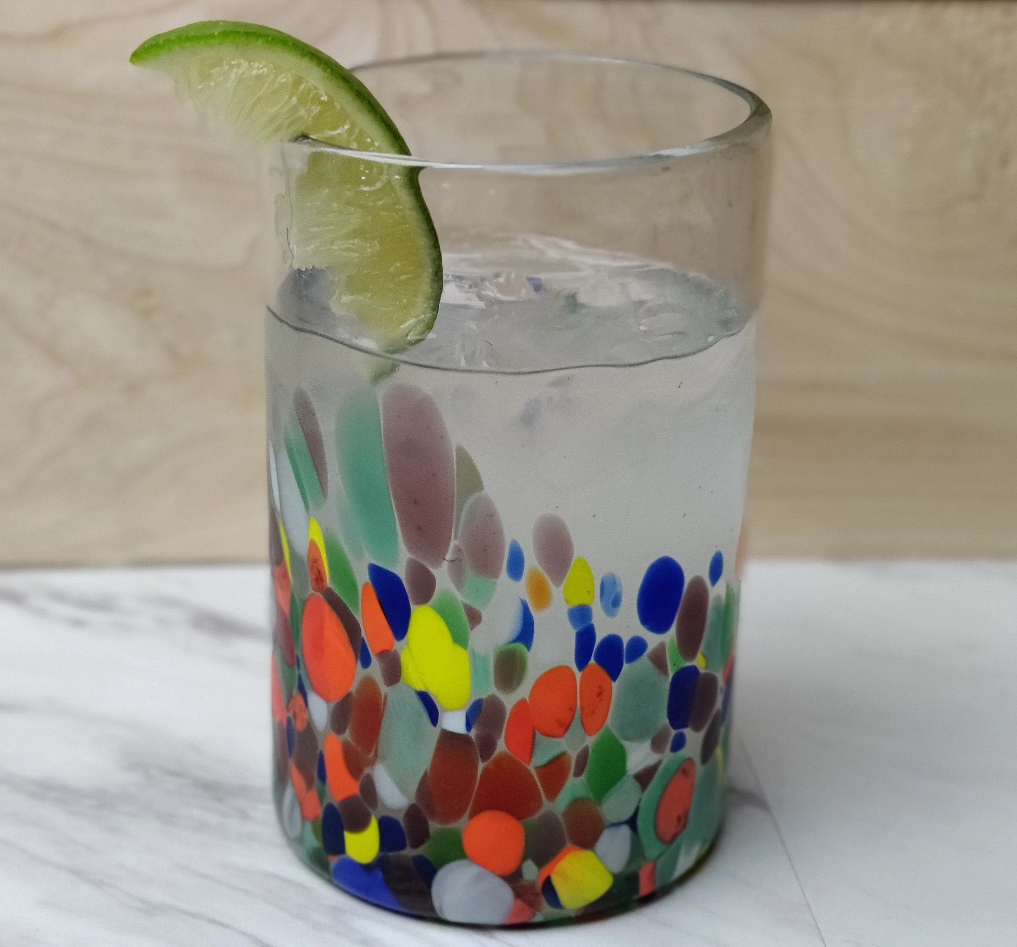 Confetti Carmen Design Drinking Glasses - Set of 6 (14 oz each) by Dos Sueños