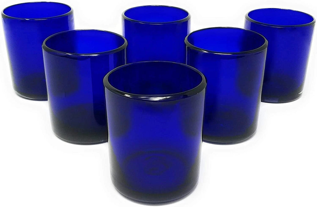 Pure Cobalt Tumbler Glasses - Set of 6 (10 oz each) by Dos Sueños