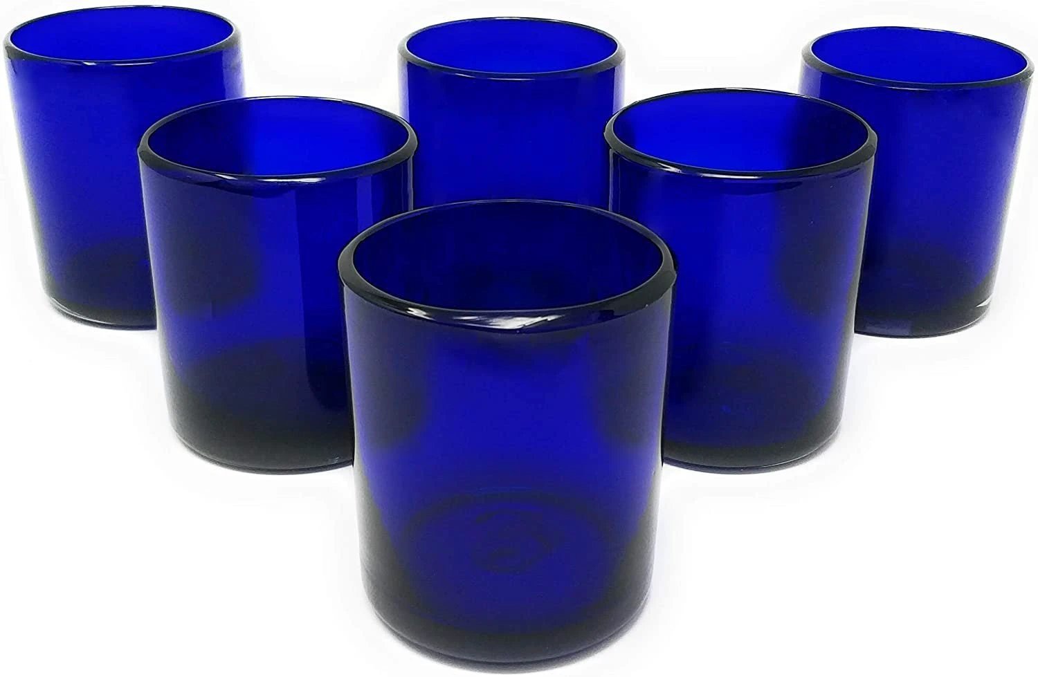 Pure Cobalt Tumbler Glasses - Set of 6 (10 oz each) by Dos Sueños