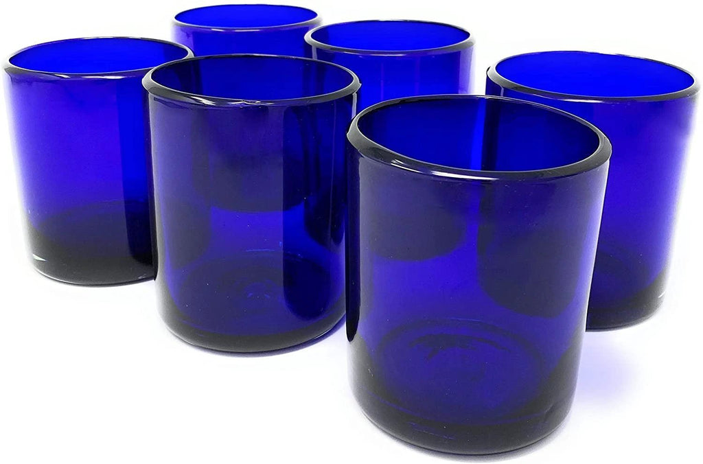 Pure Cobalt Tumbler Glasses - Set of 6 (10 oz each) by Dos Sueños