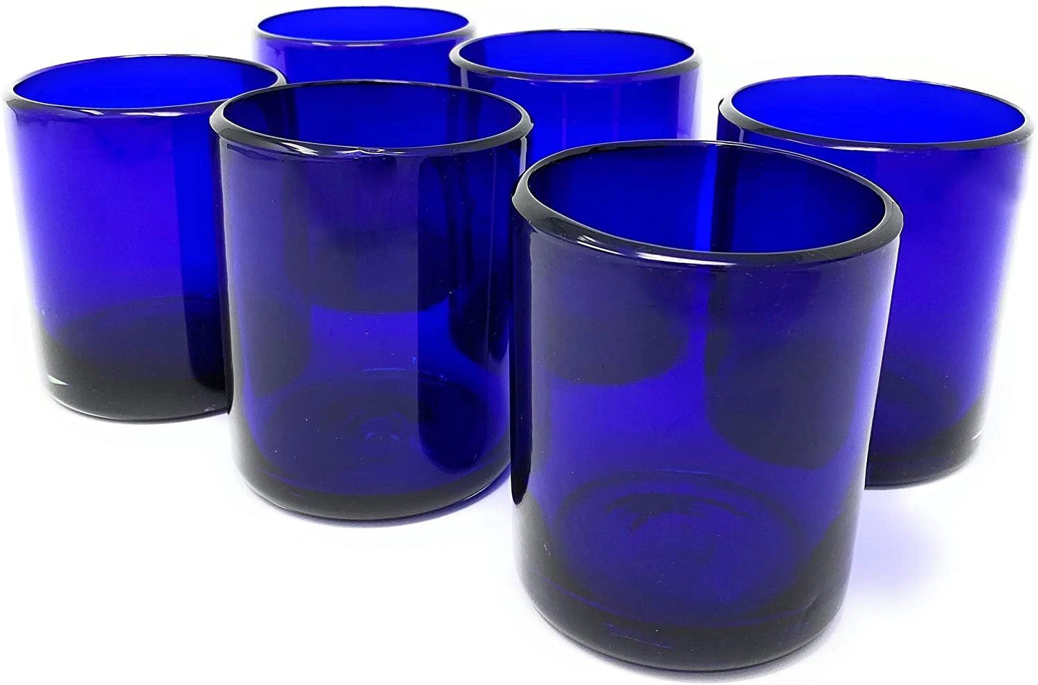 Pure Cobalt Tumbler Glasses - Set of 6 (10 oz each) by Dos Sueños