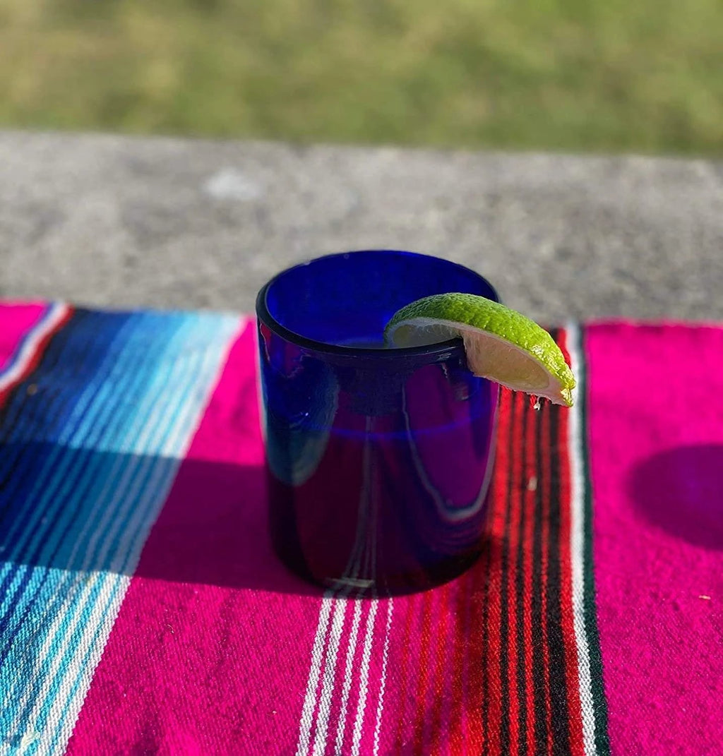 Pure Cobalt Tumbler Glasses - Set of 6 (10 oz each) by Dos Sueños