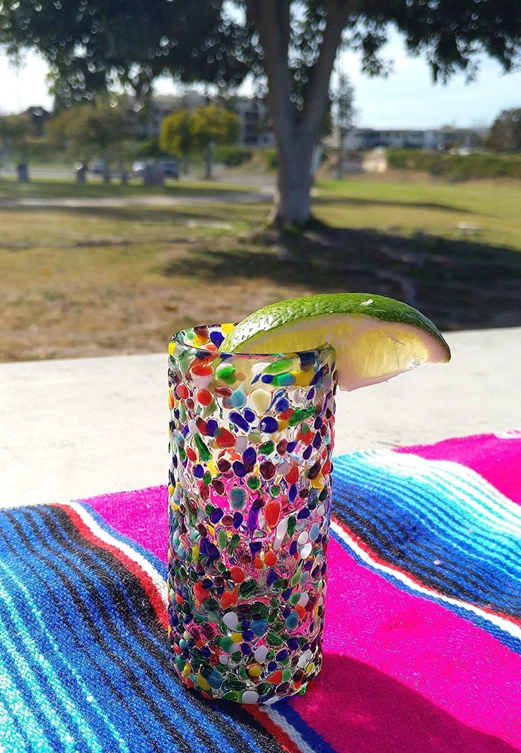 Confetti Rock Tequila Shot Glasses - Set of 6 (2 oz each) by Dos Sueños