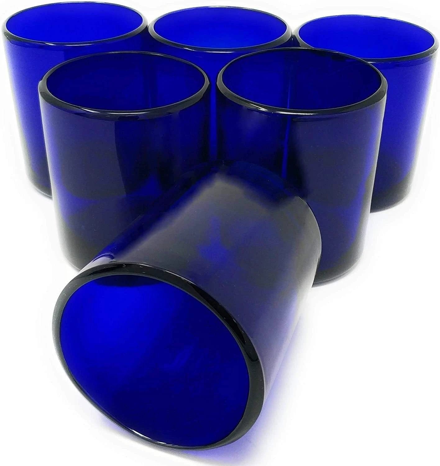 Pure Cobalt Tumbler Glasses - Set of 6 (10 oz each) by Dos Sueños