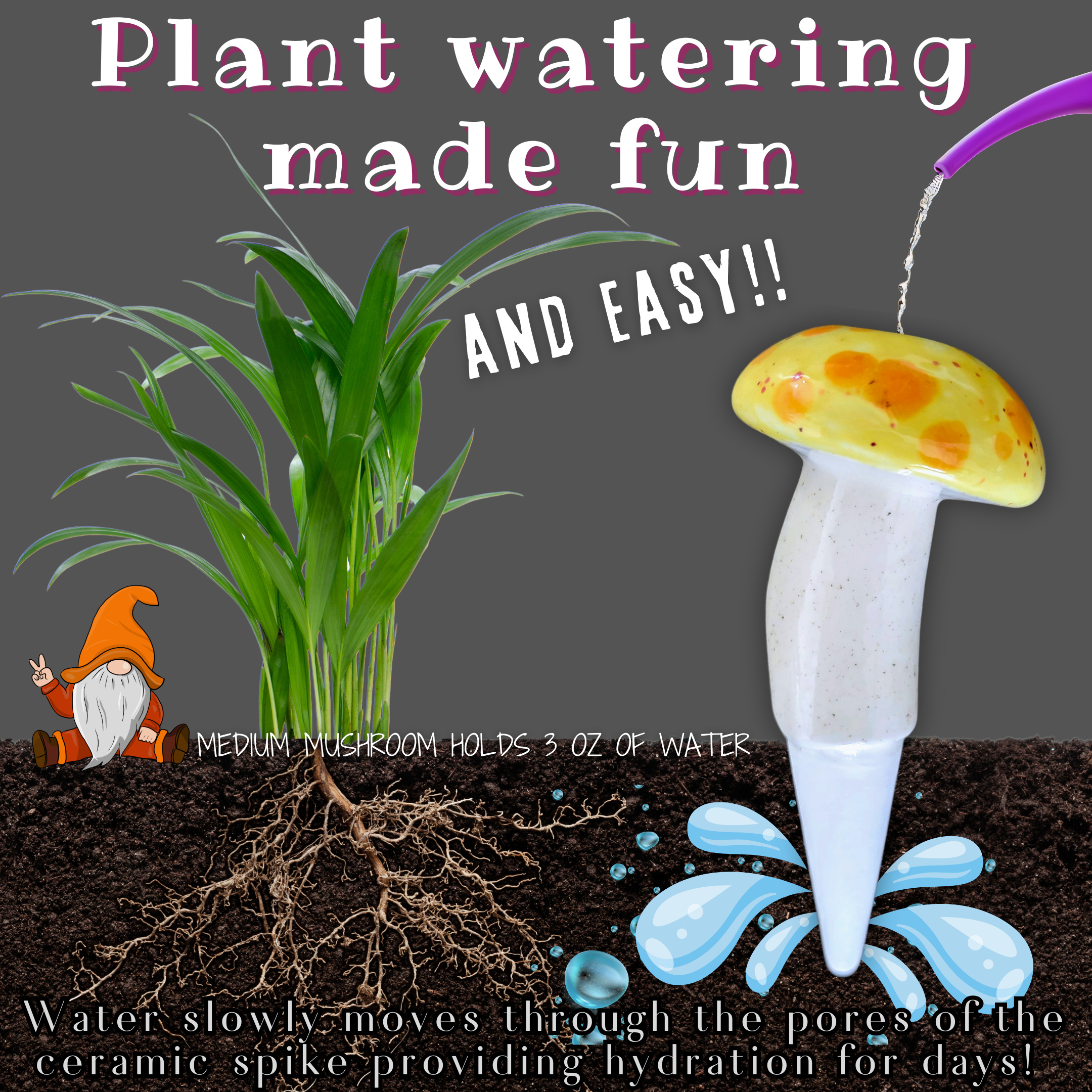 Medium Mushroom Watering Spike